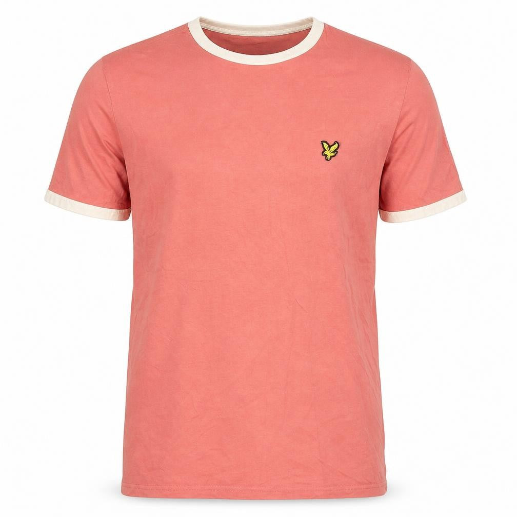 Lyle & Scott Men's Pink Cotton T-Shirt, Medium, Solid