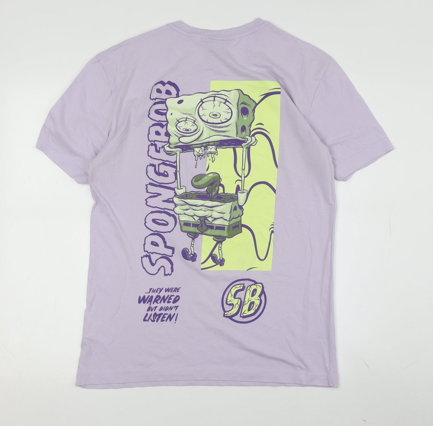 H&M Unisex Purple SpongeBob T-Shirt, M, Casual Style