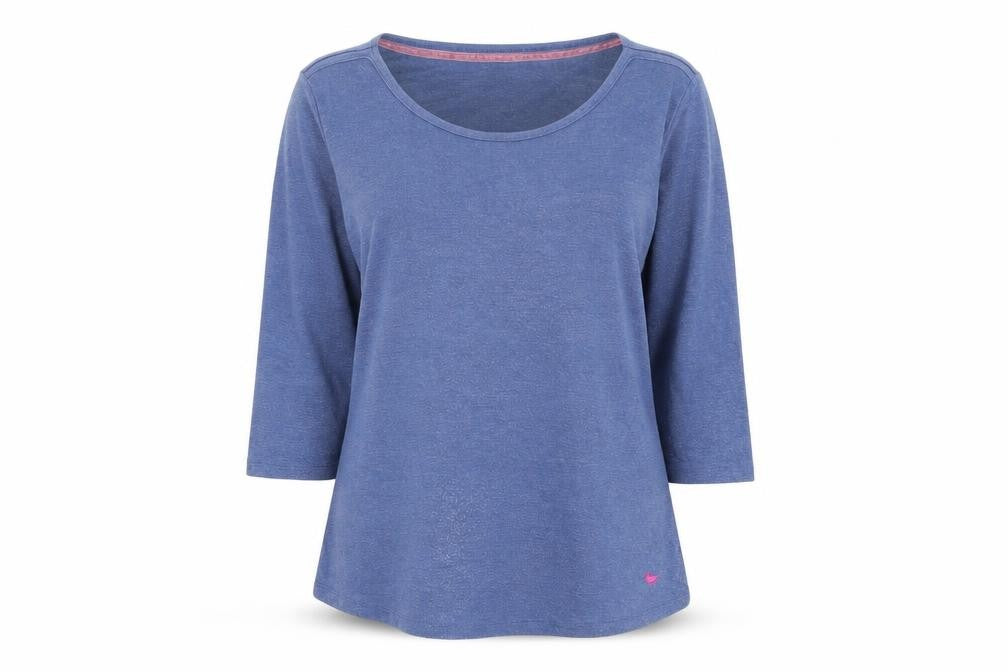Country Rose Women's Blue 3/4 Sleeve Basic T-Shirt L