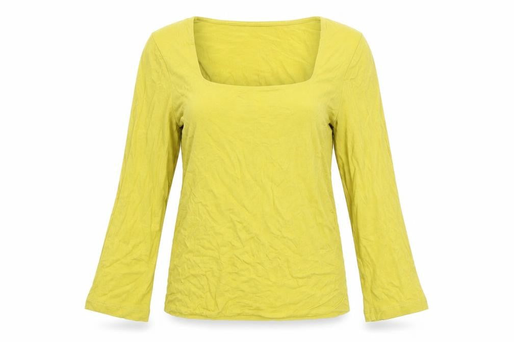Hobbs Women Yellow 3/4 Sleeve Square Neck Top