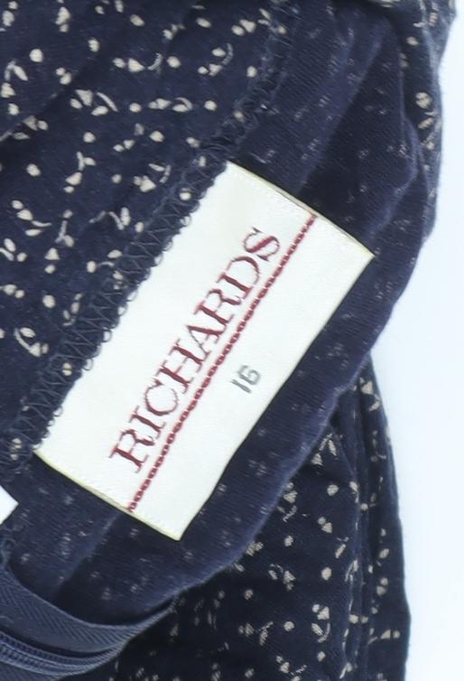 Richards Women's Blue Floral Tunic Blouse Size 16