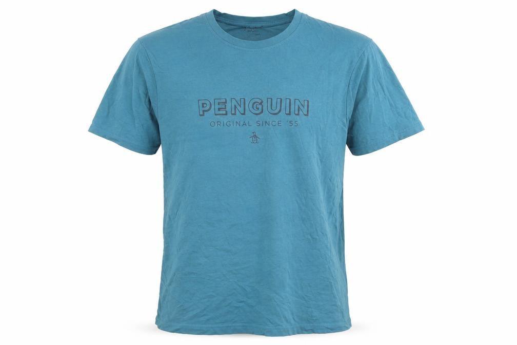Original PenguinMen's Penguin Blue Crew Neck T-Shirt 2XL Short Sleeve