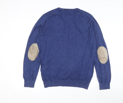 Back view of Massimo Dutti Men's Blue XL jumper