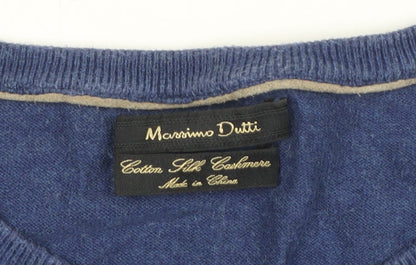 Close-up detail of Massimo Dutti Men's Blue XL jumper