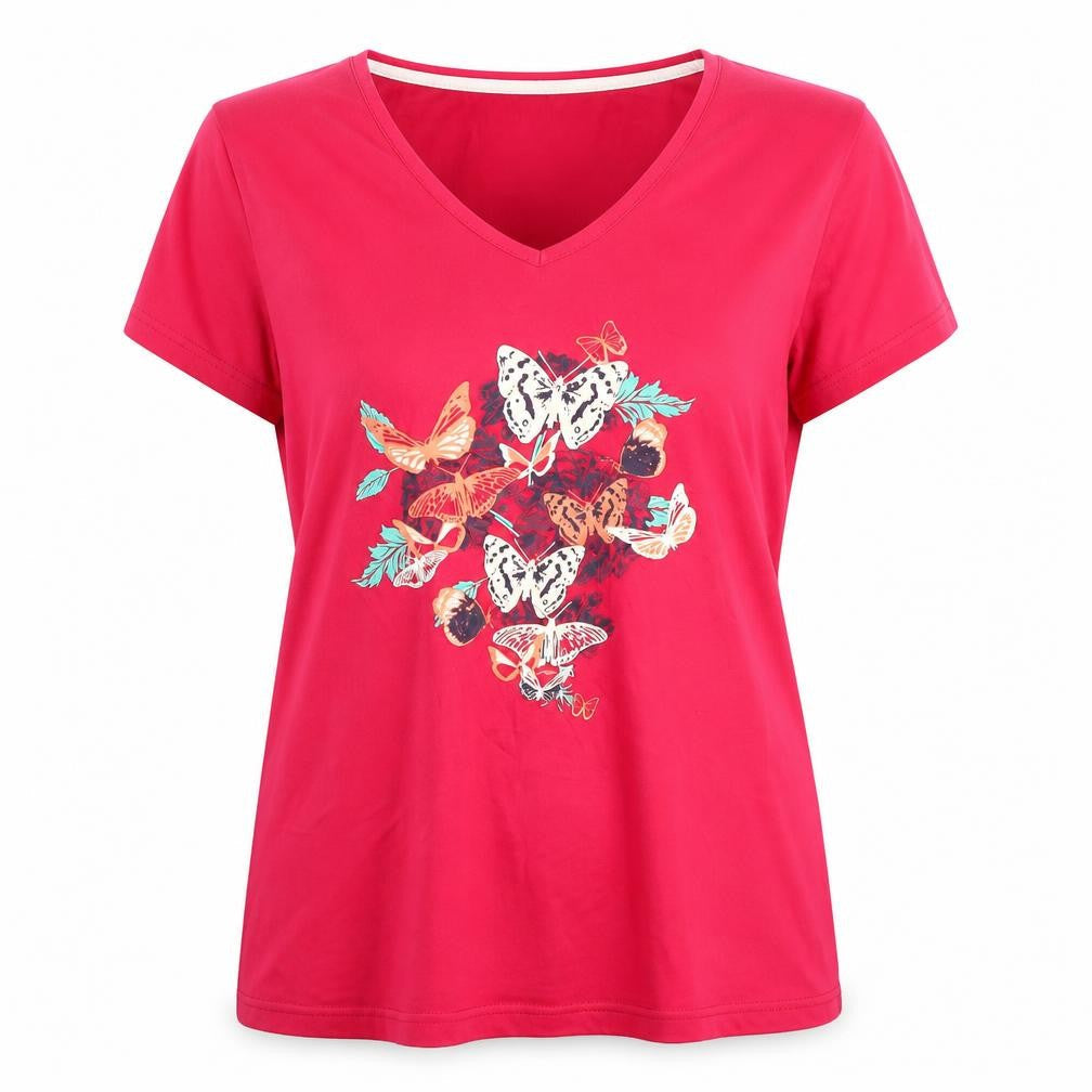 Peter Storm Women's Pink V-Neck T-Shirt Size 16