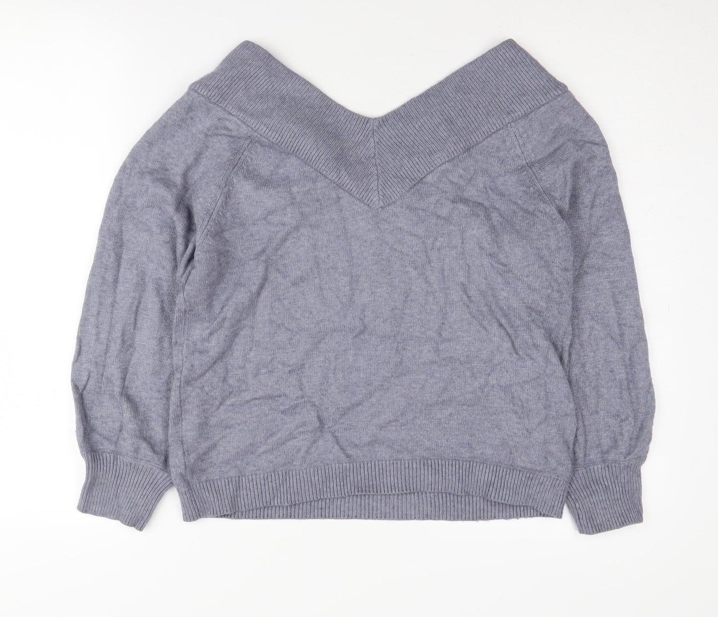 Jacqueline de Yong Women’s Grey V-Neck Pullover Jumper M