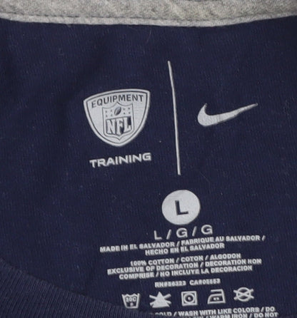 Nike Womens Blue Cropped Logo T-Shirt L