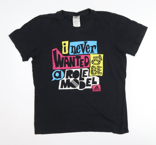 Adidas Unisex Black Quote T-Shirt, Size S, 100% Cotton