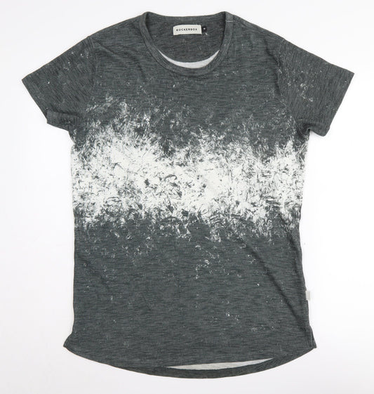 Rockerbox Men's Grey M Graphic Print Crew Neck T-Shirt