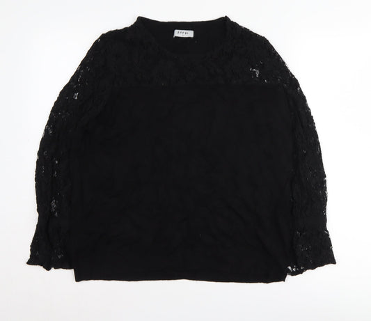 Soon Women's Black Crew Neck Pullover Jumper Size 16