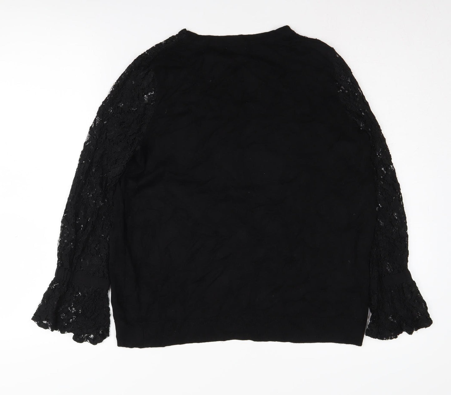 Soon Women's Black Crew Neck Pullover Jumper Size 16
