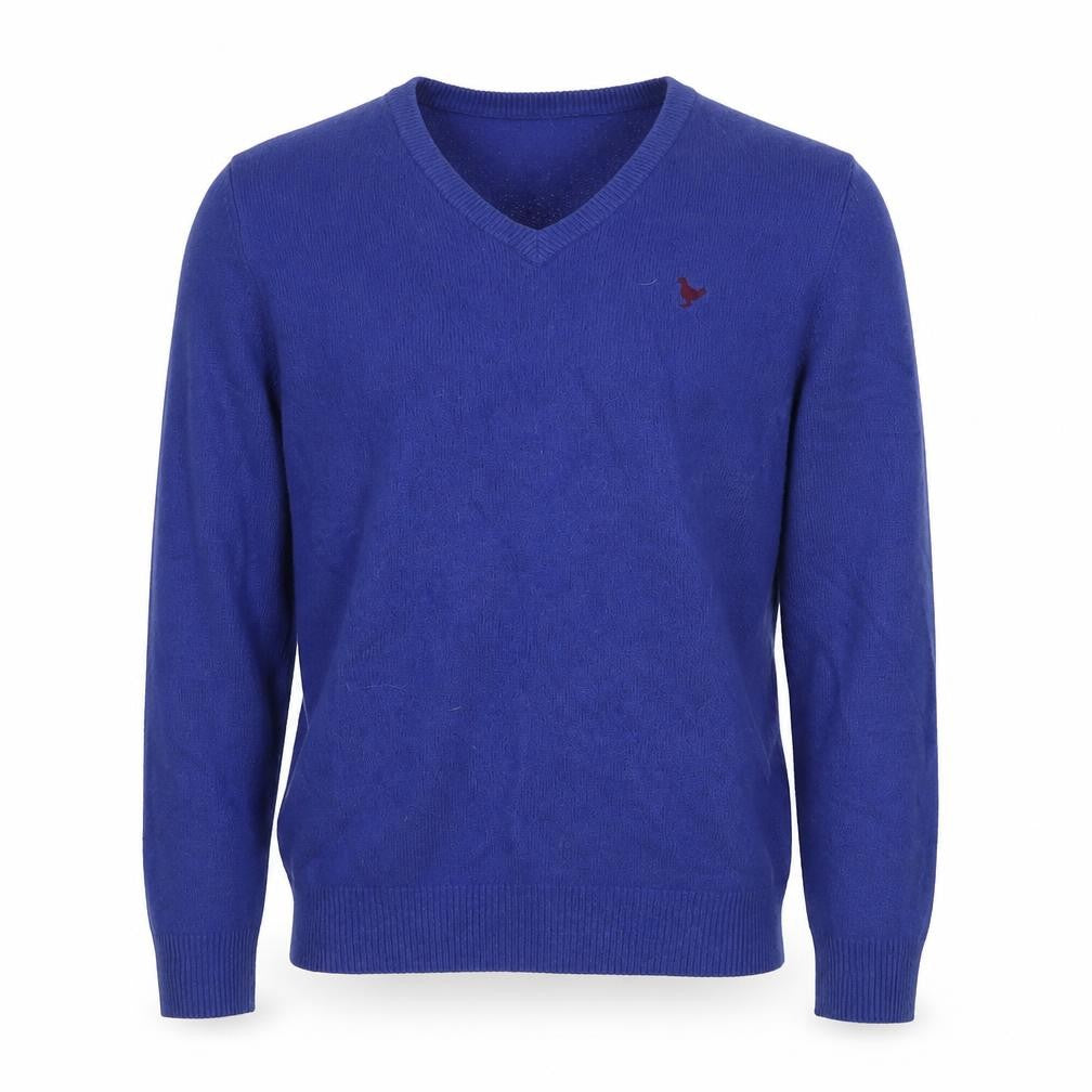 John Partridge Men's Blue V-Neck Pullover Jumper M