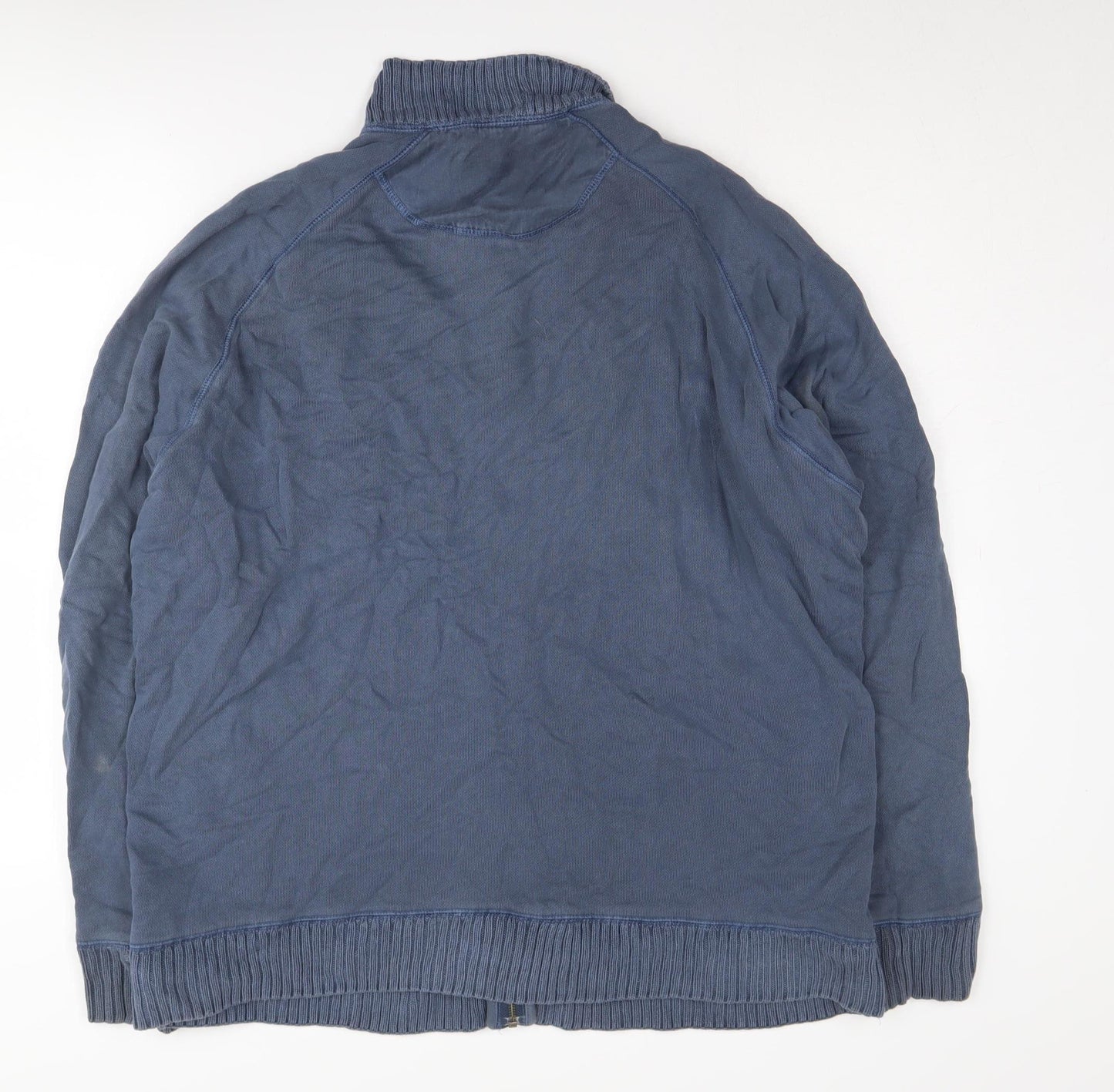 Marks and Spencer Men's Blue Bomber Jacket, Size L, Zip-Up