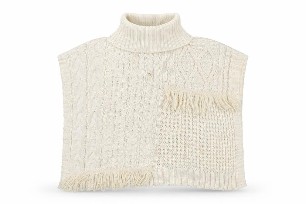 Next Girls Ivory Cape Jumper 3-4 Years Acrylic Cotton