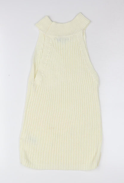 Next Women's Ivory High Neck Knit Vest Size 6