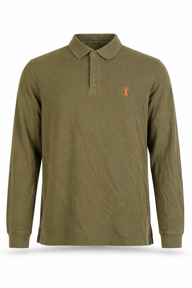 Next Men's Green Long Sleeve Polo Shirt - Size S