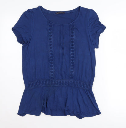 Marks & Spencer Women's Blue Blouse, UK 10, Short Sleeve