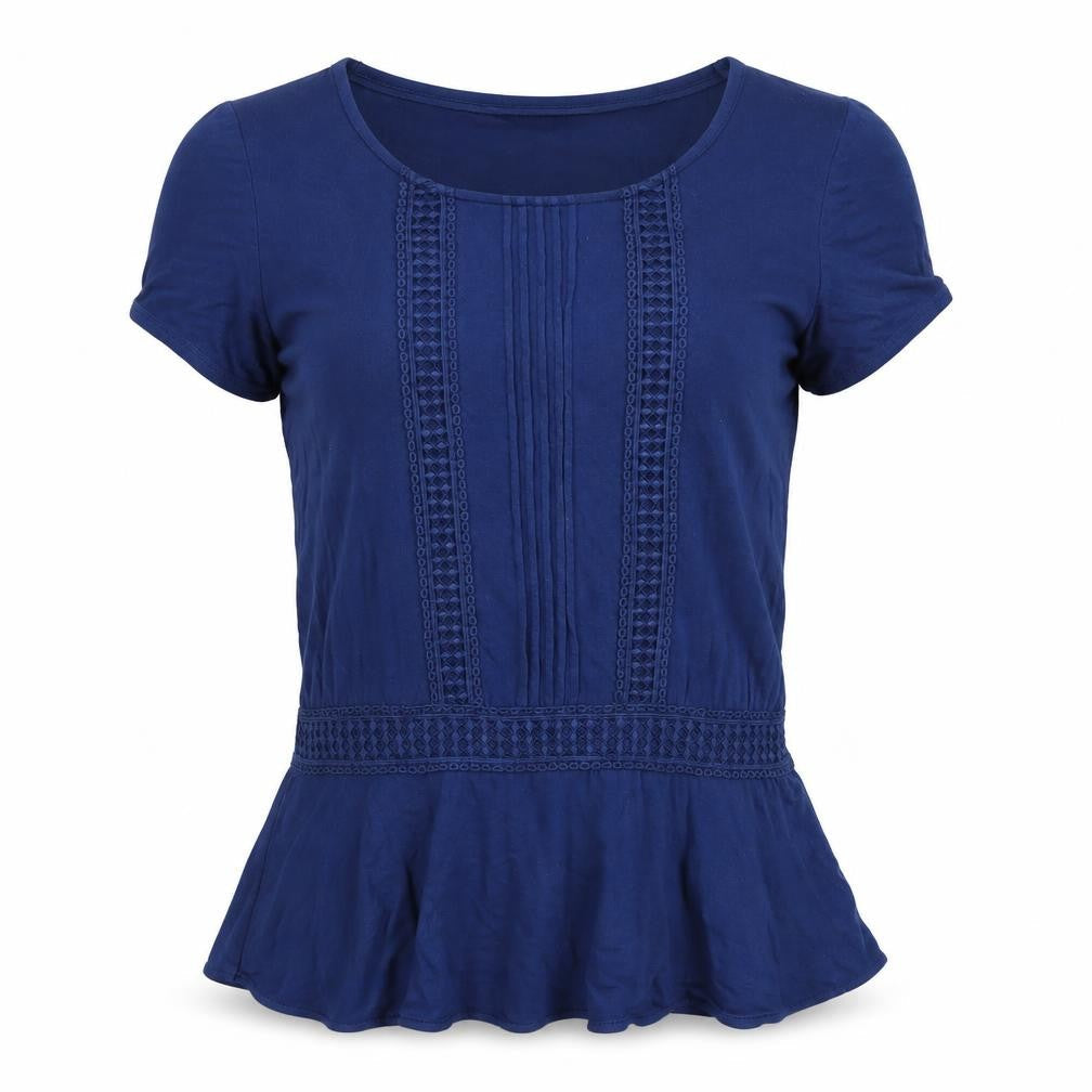 Marks & Spencer Women's Blue Blouse, UK 10, Short Sleeve