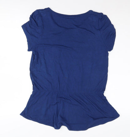 Marks & Spencer Women's Blue Blouse, UK 10, Short Sleeve