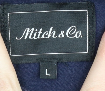 Mitch Womens & Co Blue V-Neck Long Sleeve T-Shirt