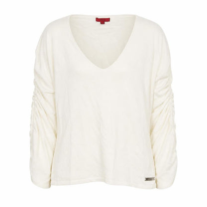 John Women's Ivory V-Neck Pullover Jumper