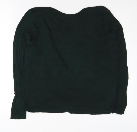 Only Women's Green Wrap Jumper Medium V-Neck, Long Sleeve
