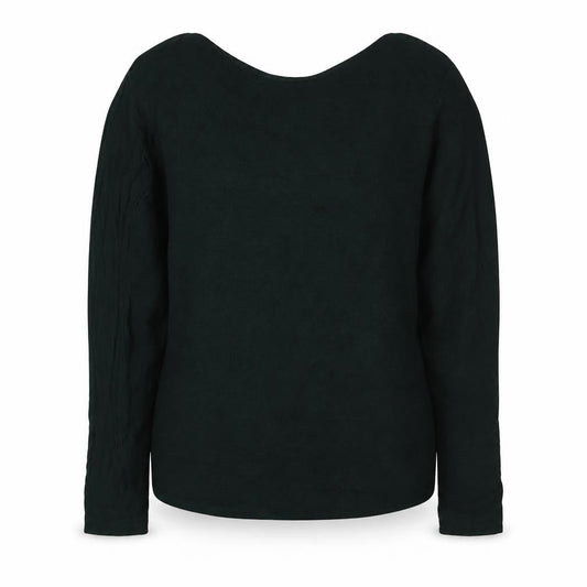 Front view of Only Women's Green Wrap Jumper Medium V-Neck, Long Sleeve