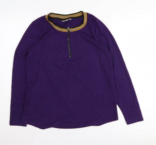 Fransa Women's Purple Pullover Crew Neck Jumper Size S