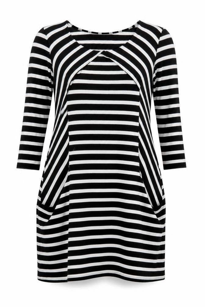 Wallis Petite Women's Black M Striped Jersey Dress