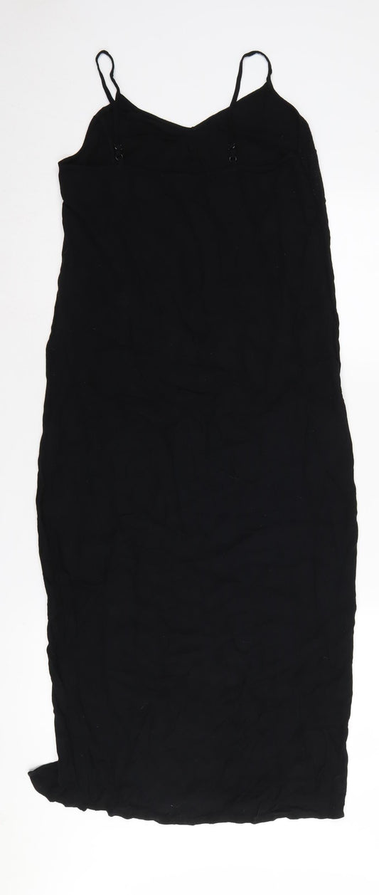 Marks and Spencer Women's Black Midi Slip Dress Size 10