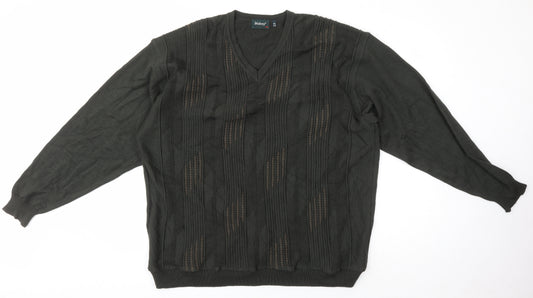 Wolsey Men's Green V-Neck Pullover Jumper 2XL