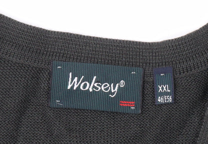 Wolsey Men's Green V-Neck Pullover Jumper 2XL