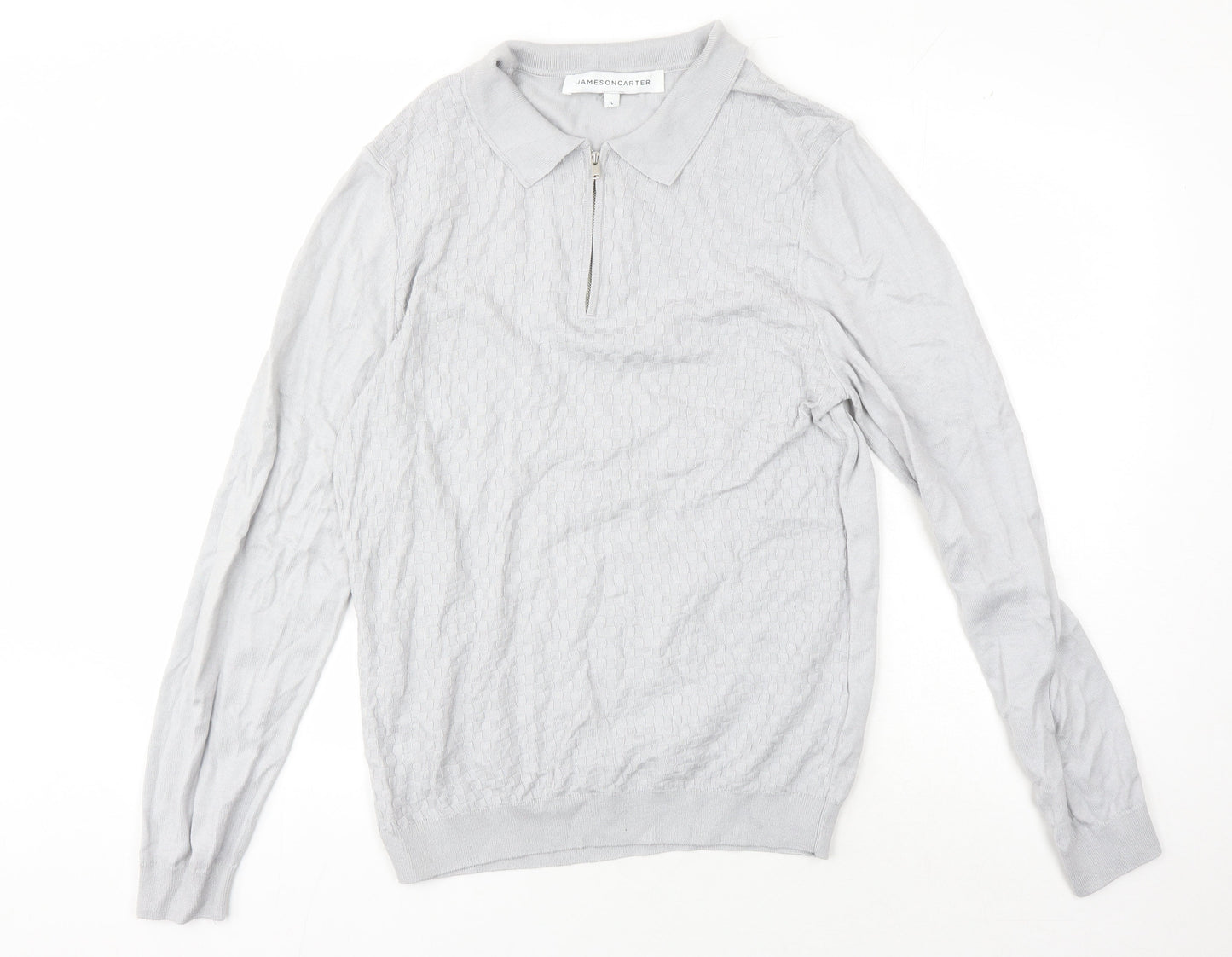 Jameson Carter Men's Grey Full Zip Jumper L