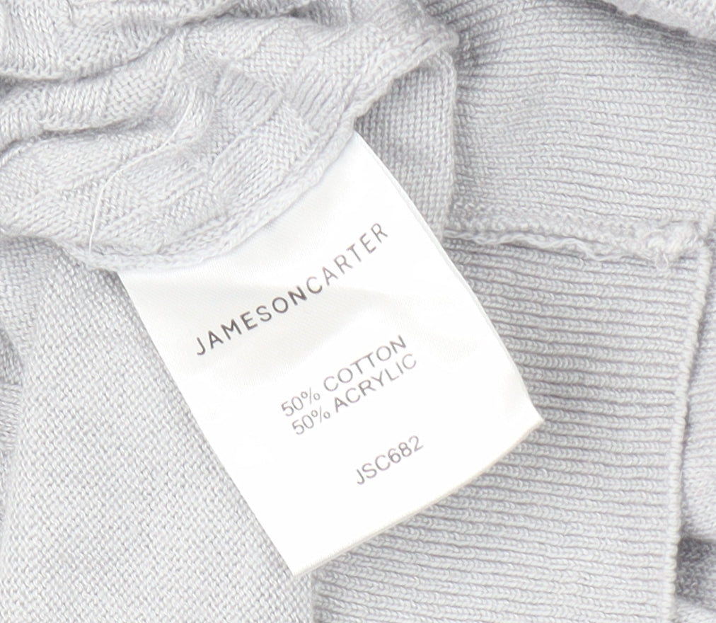 Jameson Carter Men's Grey Full Zip Jumper L