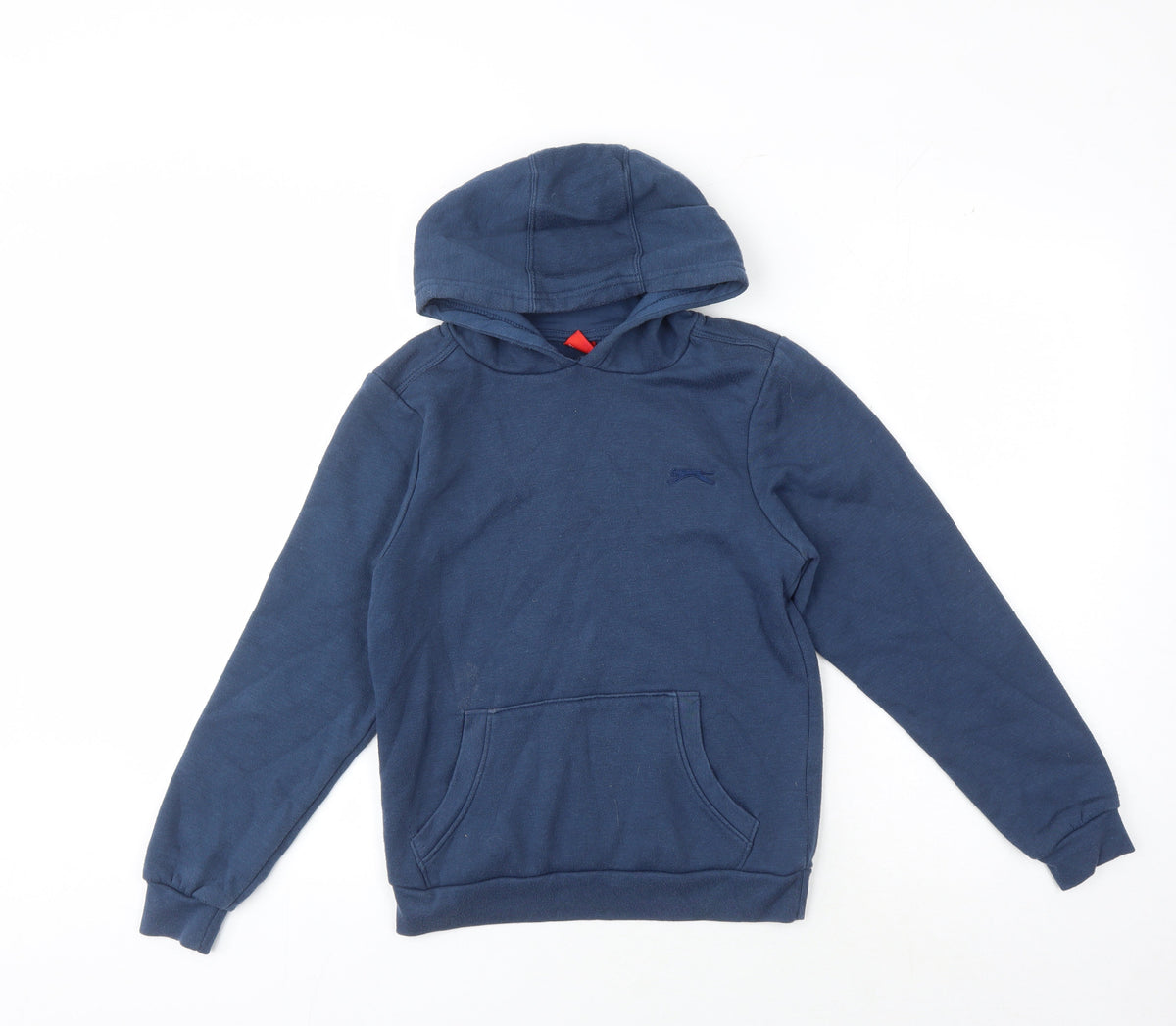 Additional front view of Slazenger boys’ blue hooded pullover sweatshirt 11-12 years