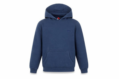 Front view of Slazenger boys’ blue hooded pullover sweatshirt 11-12 years