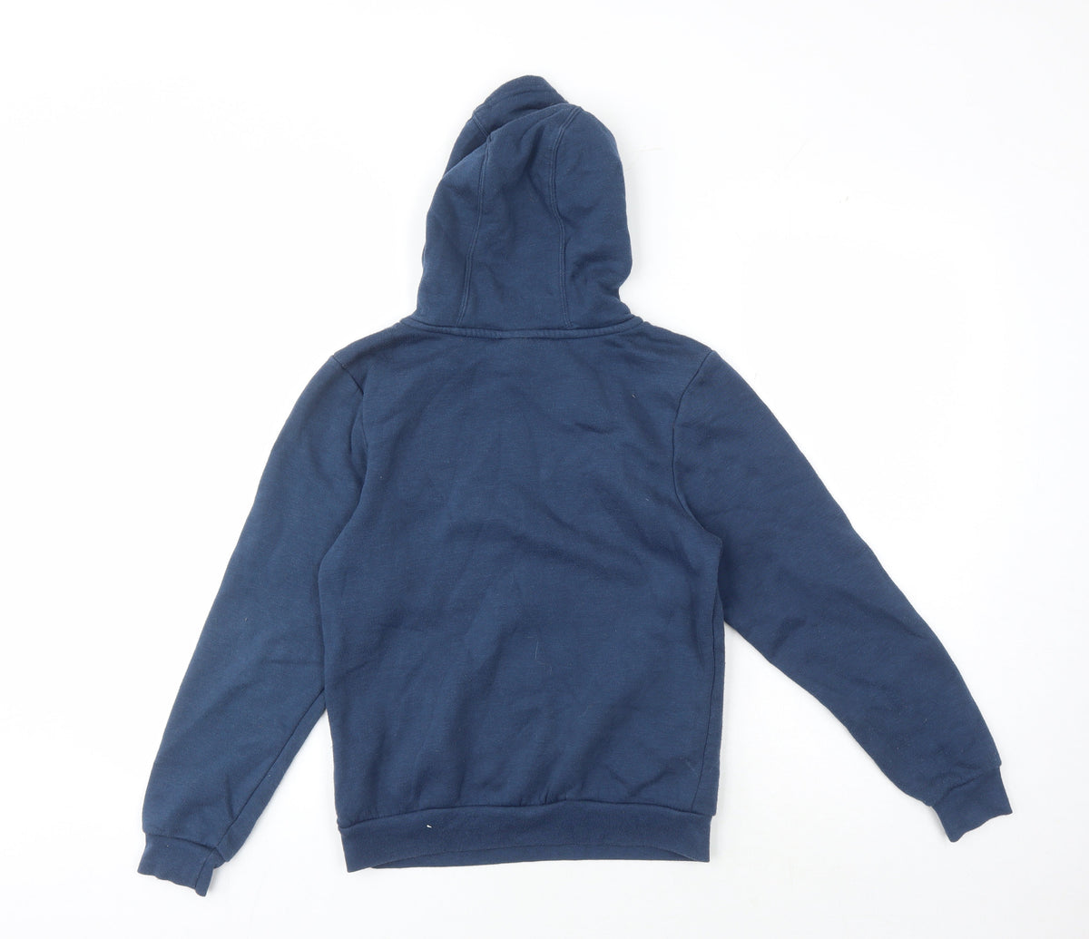 Back view of Slazenger boys’ blue hooded pullover sweatshirt 11-12 years