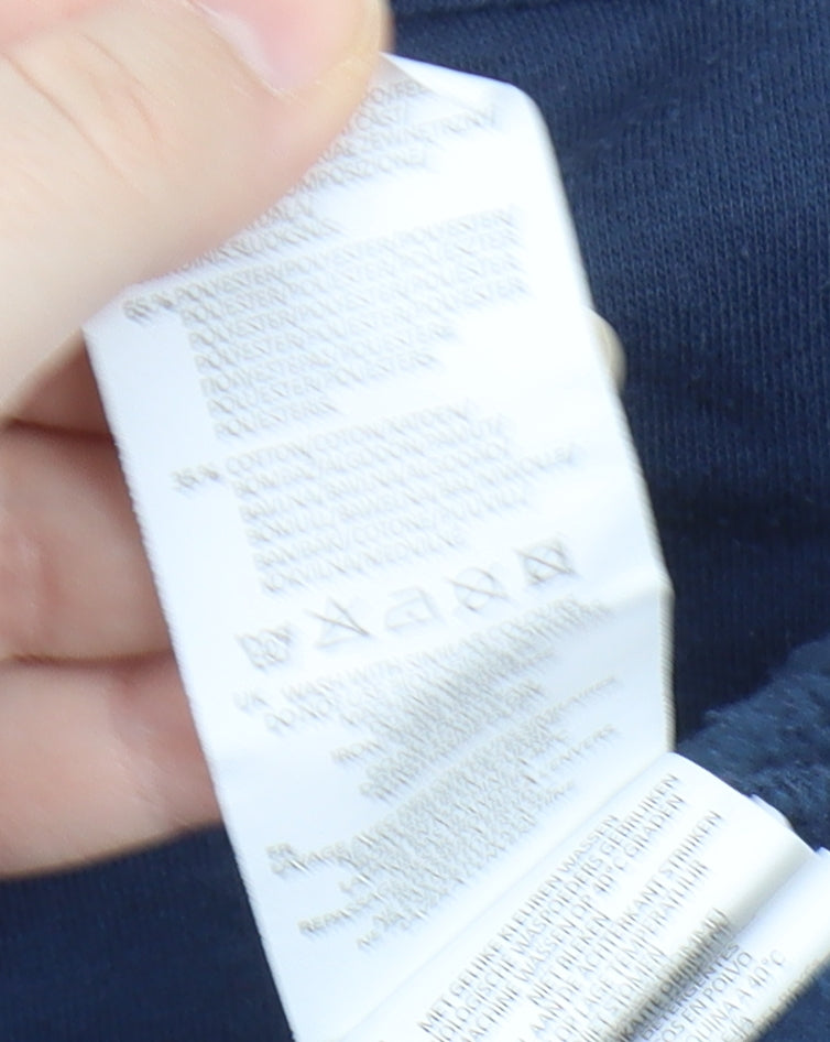 Close-up detail of Slazenger boys’ blue hooded pullover sweatshirt 11-12 years