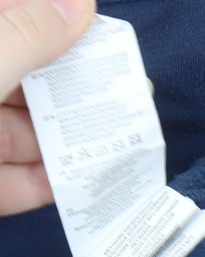 Close-up detail of Slazenger boys’ blue hooded pullover sweatshirt 11-12 years