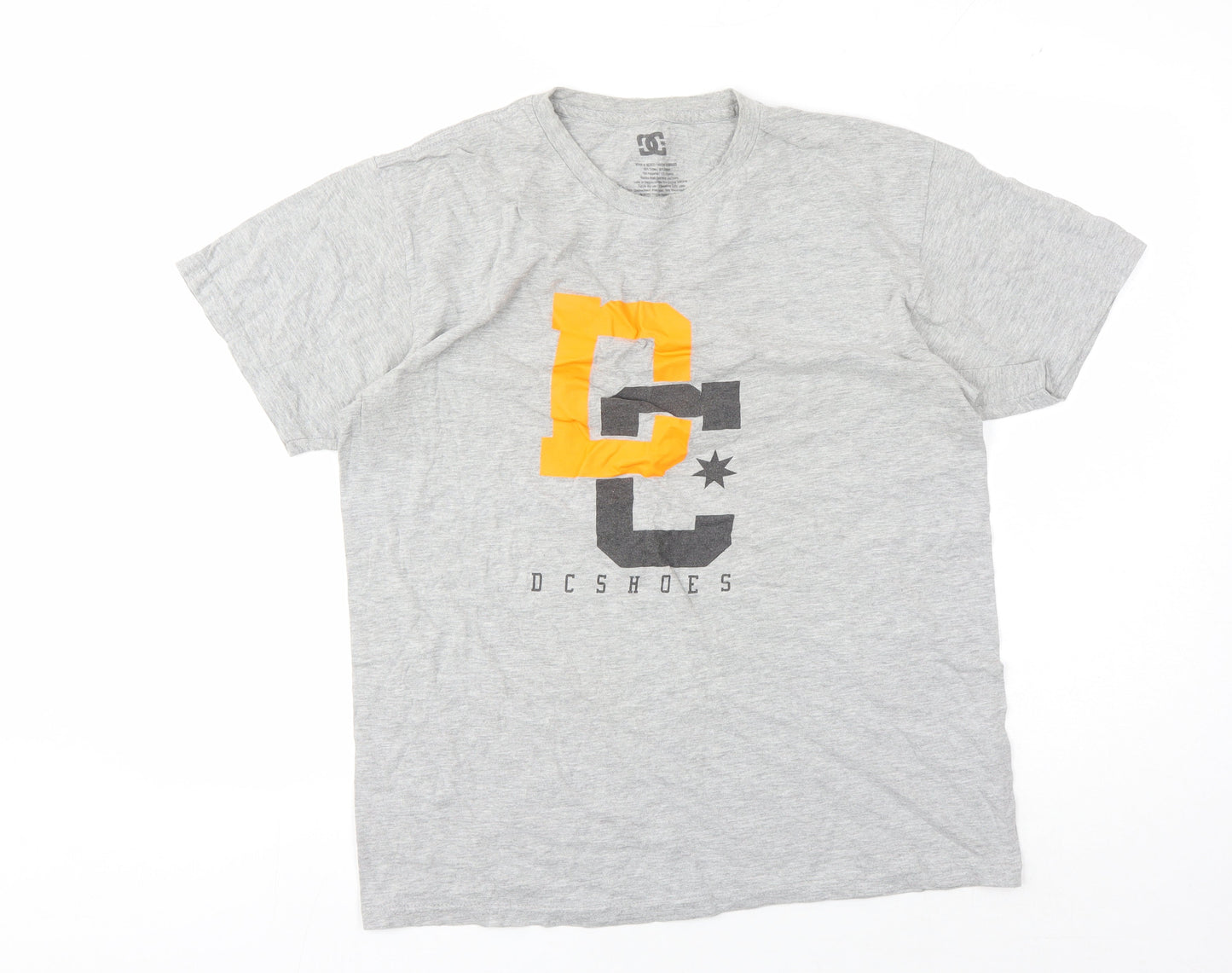 DC Shoes Men's Grey Graphic T-Shirt M Crew Neck Short Sleeve