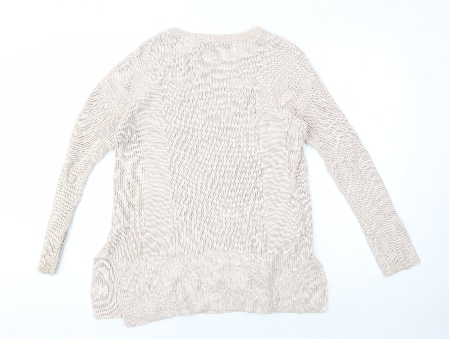 Wrap London Women's Beige Knit Pullover Jumper Size 8