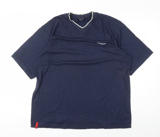 Umbro Men's Blue V-Neck T-Shirt, Size L - Jersey Casual