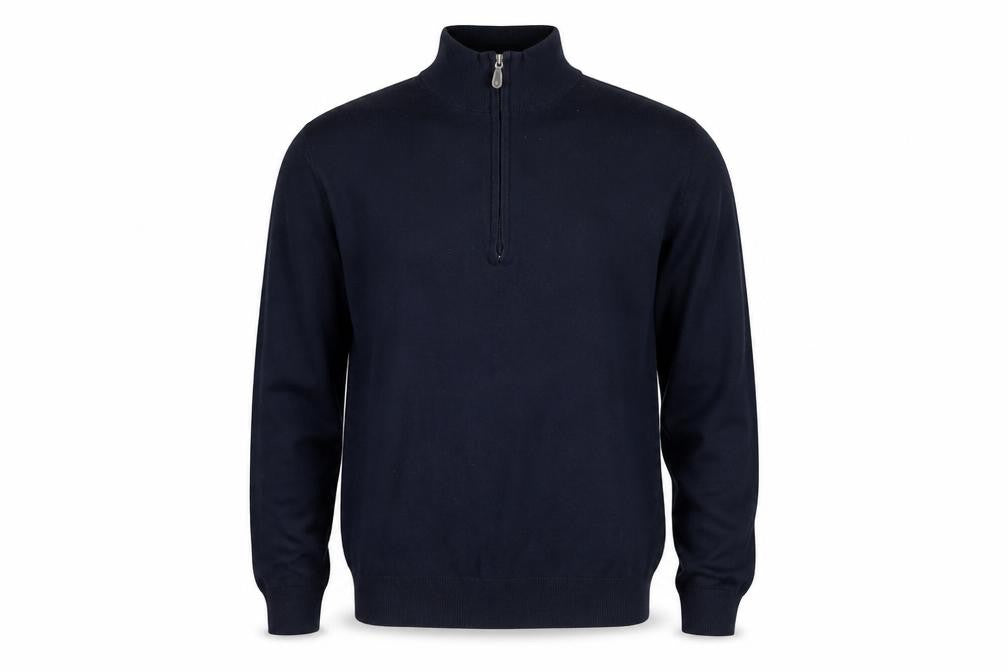 Jack Russell Men's 14 Blue Henley Sweatshirt 1/4 Zip