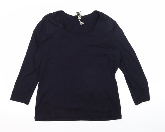 Viyella Women's Black L Basic 3/4 Sleeve T-Shirt, Casual