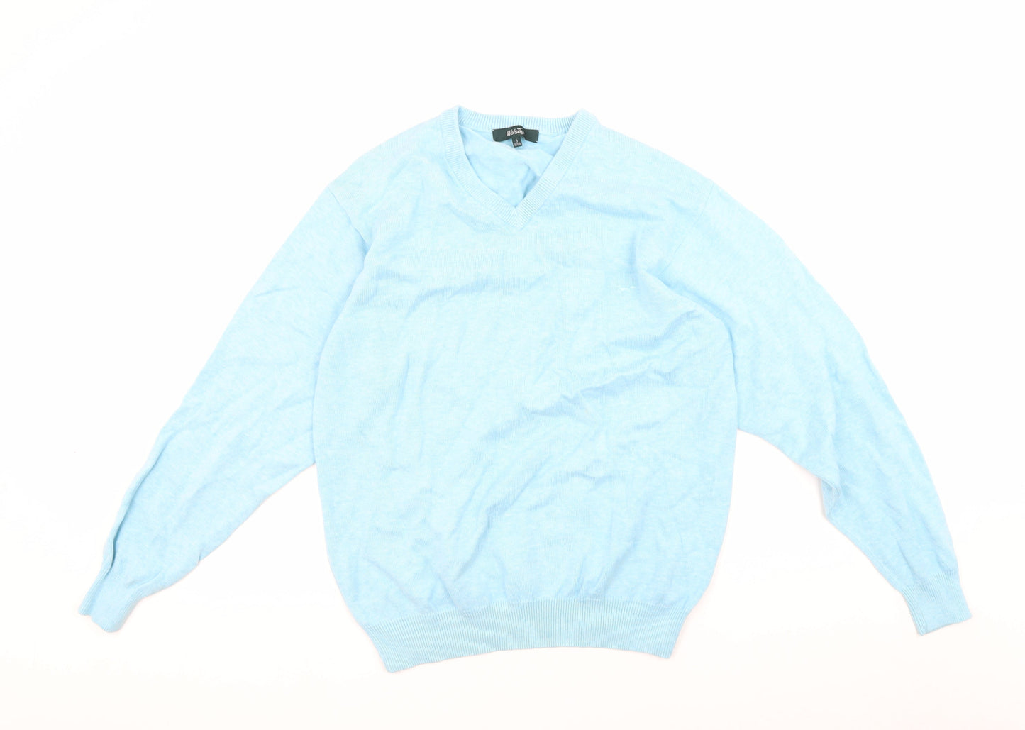 Wolsey Women's Blue V-Neck Pullover Jumper S