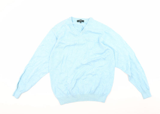 Wolsey Women's Blue V-Neck Pullover Jumper S