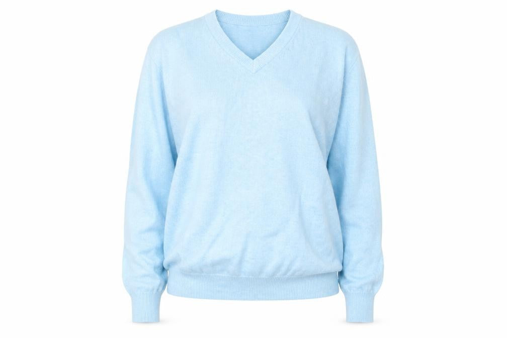 Wolsey Women's Blue V-Neck Pullover Jumper S