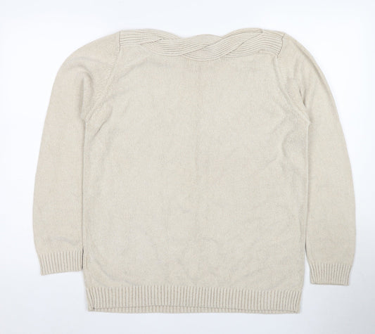 Marks and Spencer Women's Beige Pullover Jumper Size 14