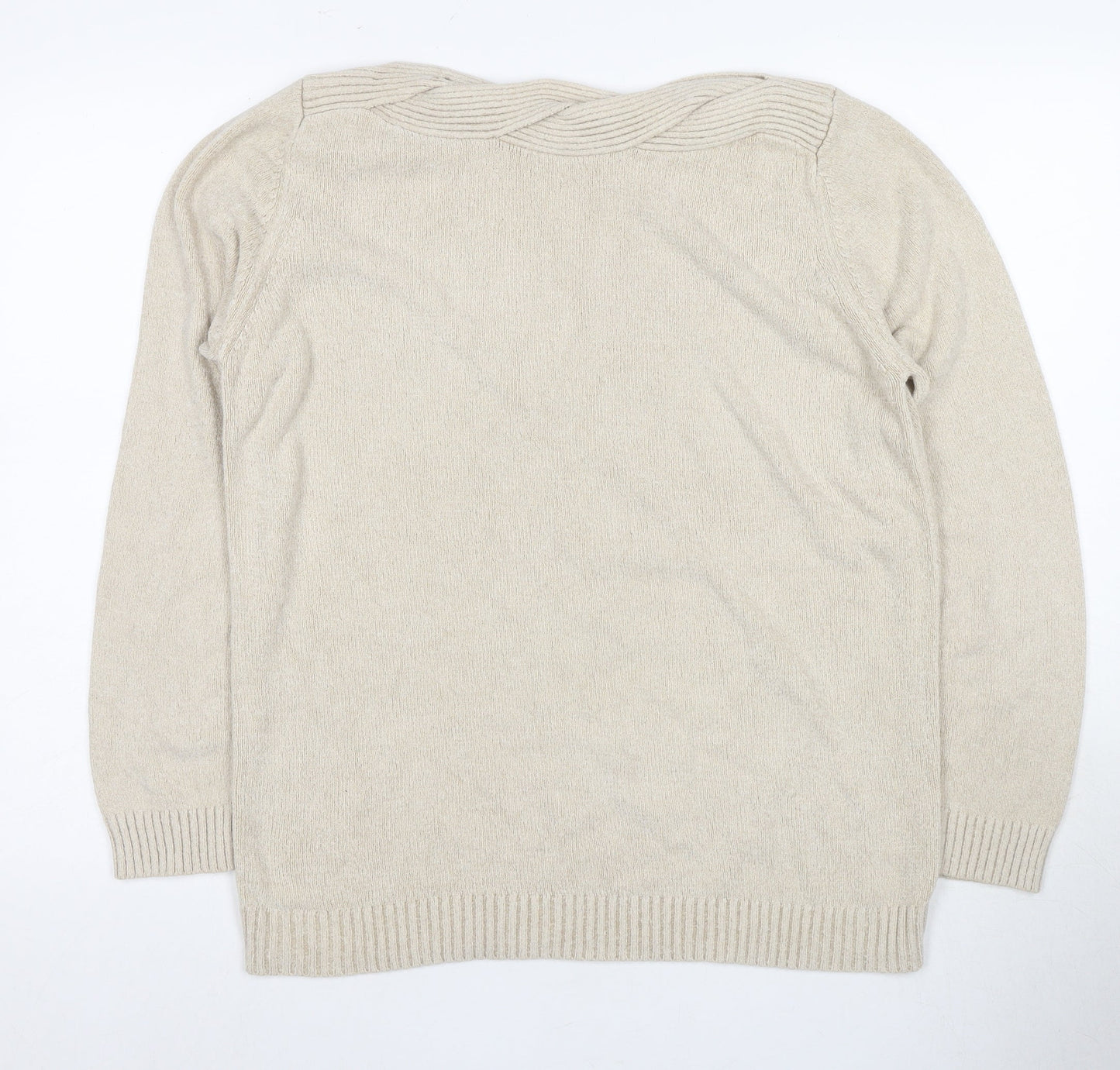 Marks and Spencer Women's Beige Pullover Jumper Size 14