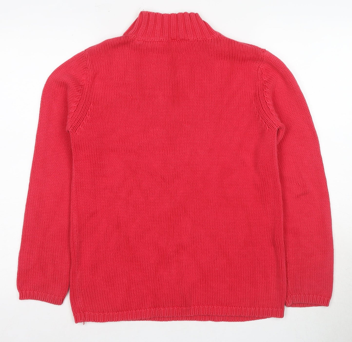 BH Women's Red Cable-Knit Pullover Jumper Size 10